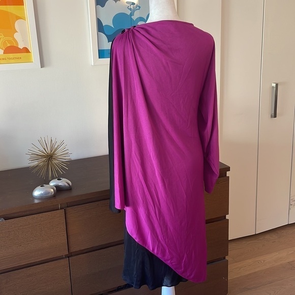 NEW LEAF BY SAMIR Neiman Marcus Cape Pink Black Dress Vintage - Picture 8 of 13